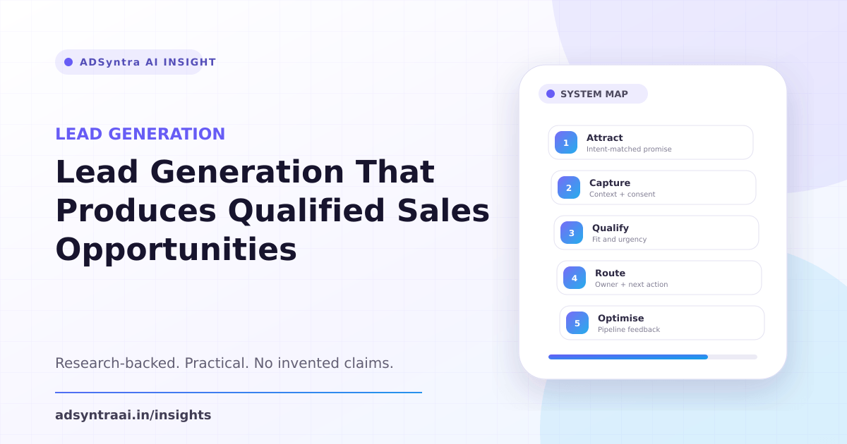 Lead Generation That Produces Qualified Sales Opportunities — AdSyntra AI research guide cover